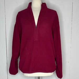 Lululemon cranberry red fleece 1/2 zip pullover men’s size medium